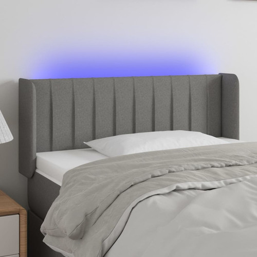 Maison Chic - Tête de lit scandinave à LED,meuble de chambre Gris foncé 93x16x78/88 cm Tissu -MN57061 Maison Chic  - Têtes de lit