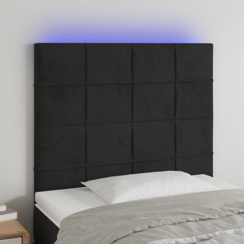 Maison Chic - Tête de lit scandinave à LED,meuble de chambre Noir 100x5x118/128 cm Velours -MN23358 Maison Chic  - Têtes de lit