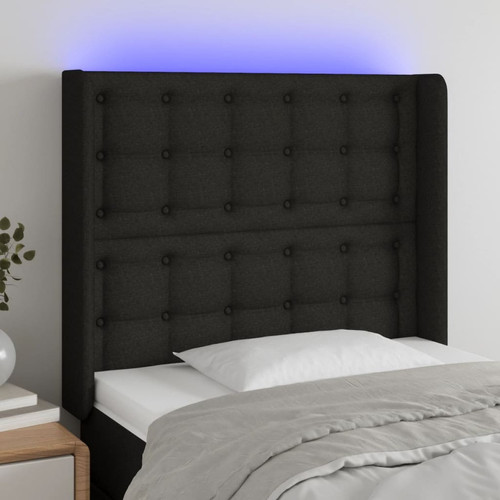 Maison Chic - Tête de lit scandinave à LED,meuble de chambre Noir 103x16x118/128 cm Tissu -MN14616 Maison Chic  - Literie
