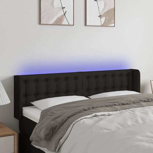 Maison Chic - Tête de lit scandinave à LED,meuble de chambre Noir 147x16x78/88 cm Tissu -MN13648 Maison Chic  - Têtes de lit