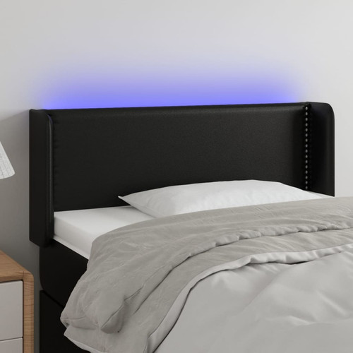 Maison Chic - Tête de lit scandinave à LED,meuble de chambre Noir 103x16x78/88 cm Similicuir -MN71392 Maison Chic  - Literie