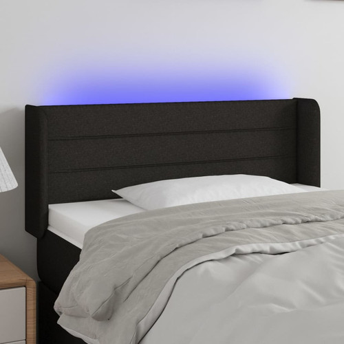 Maison Chic - Tête de lit scandinave à LED,meuble de chambre Noir 83x16x78/88 cm Tissu -MN55704 Maison Chic  - Literie