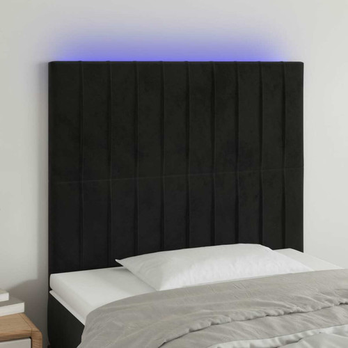 Maison Chic - Tête de lit scandinave à LED,meuble de chambre Noir 80x5x118/128 cm Velours -MN21690 Maison Chic  - Têtes de lit