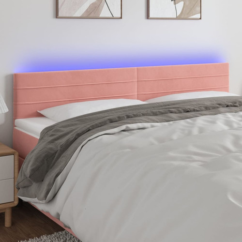 Maison Chic - Tête de lit scandinave à LED,meuble de chambre Rose 180x5x78/88 cm Velours -MN61950 Maison Chic  - Têtes de lit