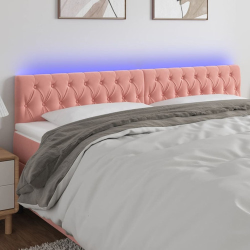Other - Tête de lit scandinave à LED,meuble de chambre Rose 180x7x78/88 cm Velours -MN25125 Other  - Têtes de lit