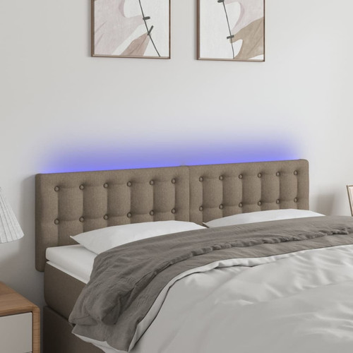 Maison Chic - Tête de lit scandinave à LED,meuble de chambre Taupe 144x5x78/88 cm Tissu -MN12679 Maison Chic  - Literie Gris