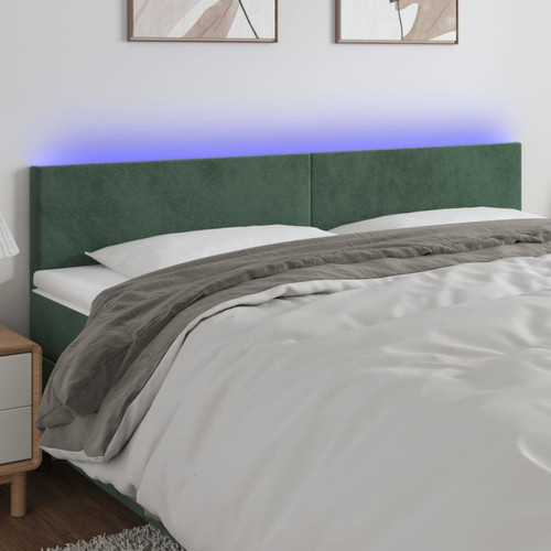 Maison Chic - Tête de lit scandinave à LED,meuble de chambre Vert foncé 160x5x78/88 cm Velours -MN52590 Maison Chic  - Têtes de lit