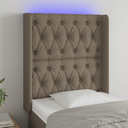 Maison Chic - Tête de lit scandinave à LED,meuble de chambre Taupe 83x16x118/128 cm Tissu -MN44854 Maison Chic  - Têtes de lit Gris