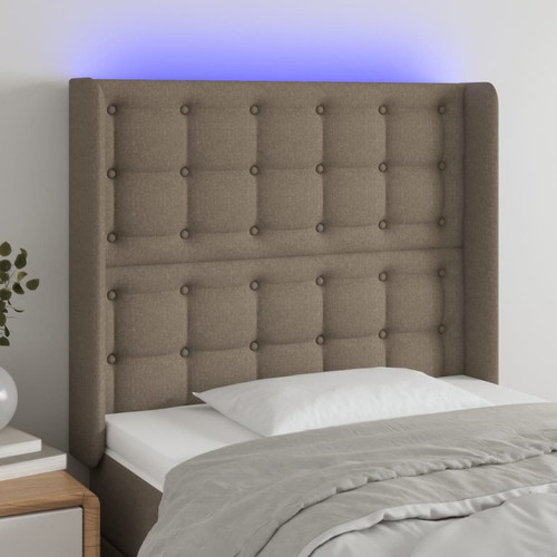 Maison Chic - Tête de lit scandinave à LED,meuble de chambre Taupe 83x16x118/128 cm Tissu -MN29933 Maison Chic  - Têtes de lit Gris