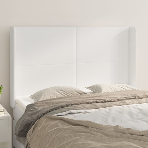 Maison Chic - Tête de lit scandinave avec oreilles,meuble de chambre Blanc 147x16x118/128 cm Similicuir -MN26485 Maison Chic  - Têtes de lit