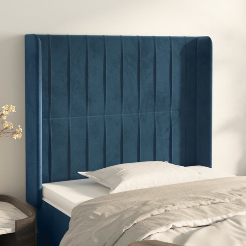 Maison Chic - Tête de lit scandinave avec oreilles,meuble de chambre Bleu foncé 83x16x118/128 cm Velours -MN10227 Maison Chic  - Maison Bleu petrole