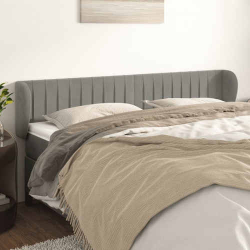 Têtes de lit Maison Chic Tête de lit scandinave avec oreilles,meuble de chambre Gris clair 183x23x78/88 cm Velours -MN91325