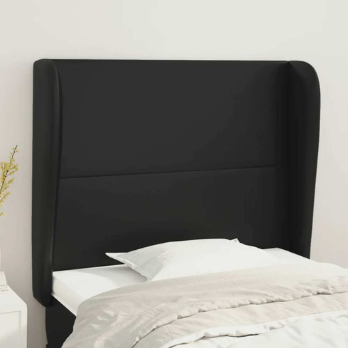 Maison Chic - Tête de lit scandinave avec oreilles,meuble de chambre Noir 103x23x118/128 cm Similicuir -MN13367 Maison Chic  - Têtes de lit