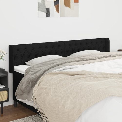 Maison Chic - Tête de lit scandinave avec oreilles,meuble de chambre Noir 183x16x78/88 cm Tissu -MN15291 Maison Chic  - Têtes de lit