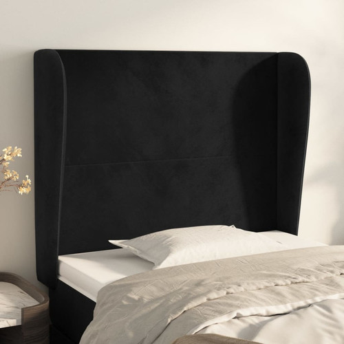Maison Chic - Tête de lit scandinave avec oreilles,meuble de chambre Noir 83x23x118/128 cm Velours -MN14288 Maison Chic  - Têtes de lit
