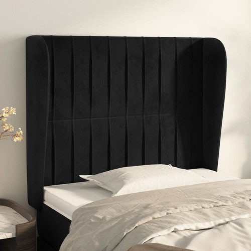 Maison Chic - Tête de lit scandinave avec oreilles,meuble de chambre Noir 93x23x118/128 cm Velours -MN89293 Maison Chic  - Têtes de lit