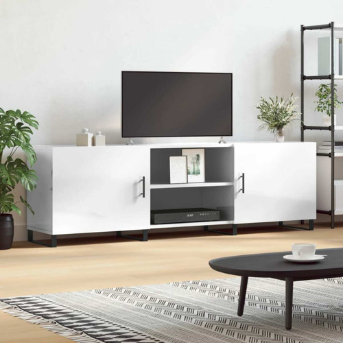 Maison Chic - Meuble TV scandinave - Banc TV pour salon blanc brillant 150x30x50 cm bois d'ingénierie -MN68735 Maison Chic  - Meubles TV, Hi-Fi
