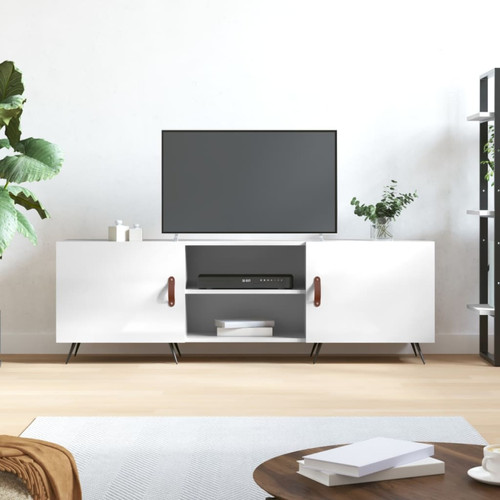 Maison Chic - Meuble TV scandinave - Banc TV pour salon blanc brillant 150x30x50 cm bois d'ingénierie -MN51024 Maison Chic  - Salon, salle à manger