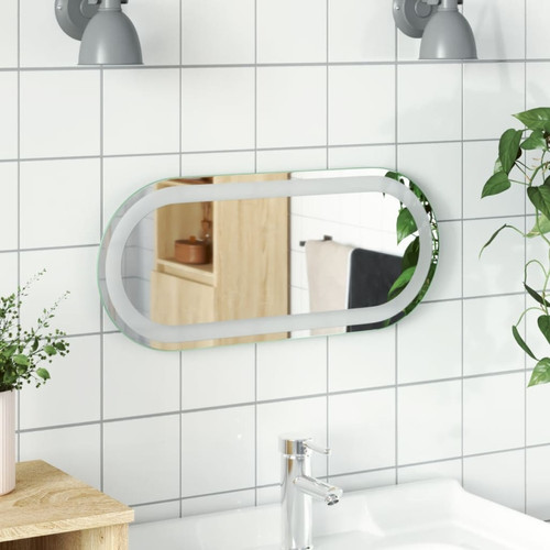 Miroir de salle de bain Maison Chic Miroir à LED,Miroir Lumineux LED pour salle de bain,Miroir decoration 60x25 cm ovale -MN79284