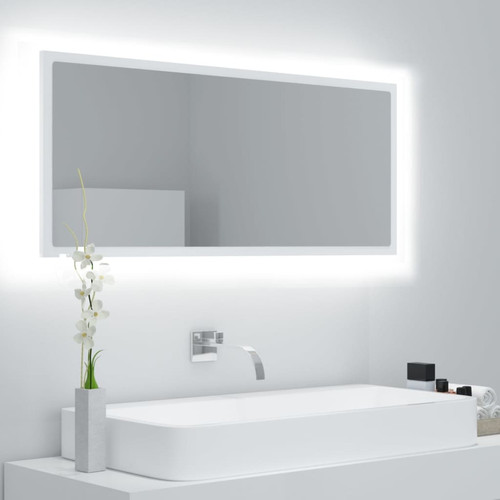 Maison Chic - Miroir à LED,Miroir Lumineux LED de salle de bain Blanc 100x8,5x37 cm Acrylique -MN23701 Maison Chic  - Miroir de salle de bain