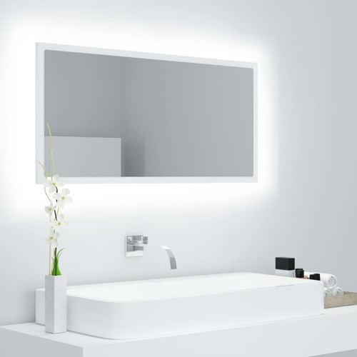 Maison Chic - Miroir à LED,Miroir Lumineux LED de salle de bain Blanc 90x8,5x37 cm Acrylique -MN35616 Maison Chic  - Miroir de salle de bain