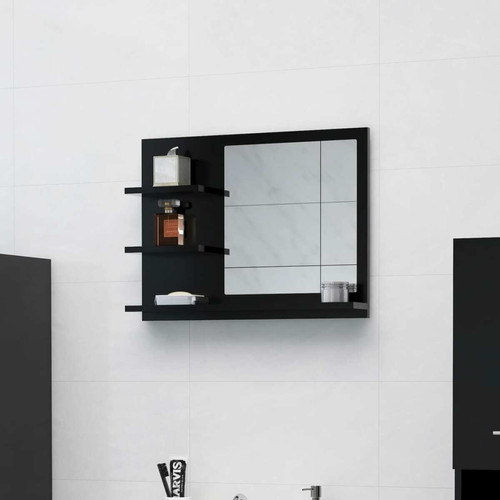 Maison Chic - Miroir moderne de salle de bain,Décoration Miroir mural Bain Noir 60x10,5x45 cm Aggloméré -MN74666 Maison Chic  - Miroir de salle de bain