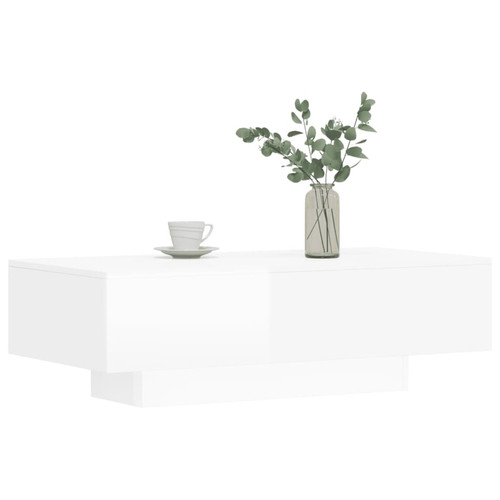 Maison Chic Tabls basse,Table Console pour salon blanc brillant 100x49,5x31 cm bois d'ingénierie -MN74695