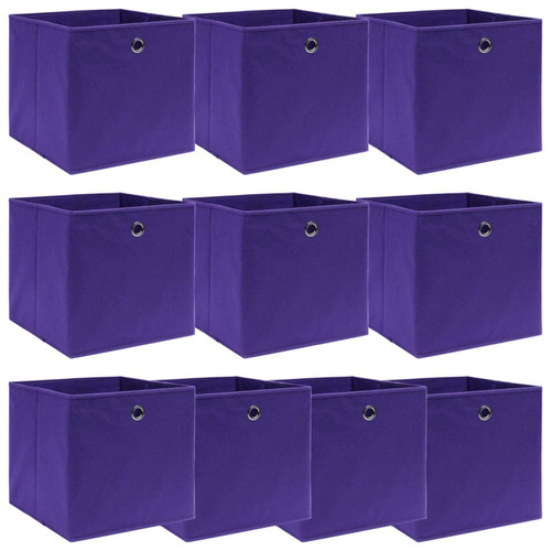 Maison Chic - Lot de 10 Boîtes de rangement,Boîtes de stockage Violet 32x32x32 cm Tissu -MN768706 Maison Chic  - Boîte de rangement Violet