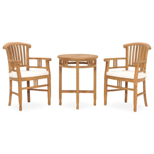 Other - Salle à manger de jardin 3 pcs,Table et chaise à dîner avec coussins Teck -MN30173 Other  - Table chaises teck