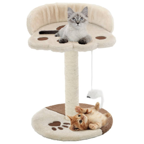 Other - Arbre à chat,niche pour chat avec griffoir en sisal 40 cm Beige et Marron -MN95945 Other - Arbre à chat