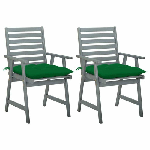 Maison Chic - Lot de 2 Chaises à dîner de jardin avec coussins,Fauteuil/Chaises à manger d'extérieur Acacia massif -MN33262 Maison Chic  - Chaises de jardin