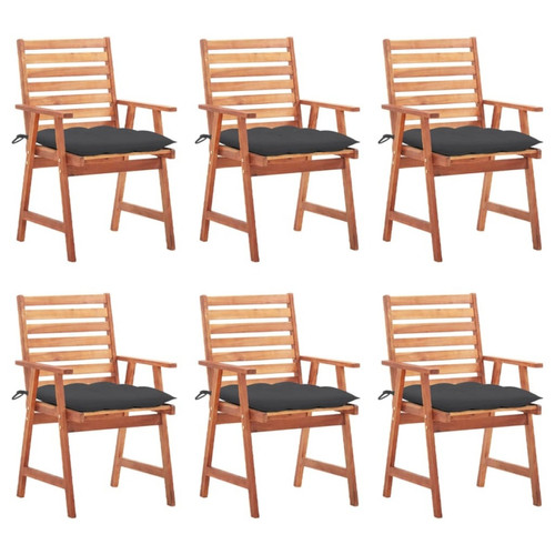 Maison Chic - Lot de 6 Chaises à dîner de jardin avec coussins,Fauteuil/Chaises à manger d'extérieur Acacia massif -MN89193 Maison Chic  - Chaises de jardin