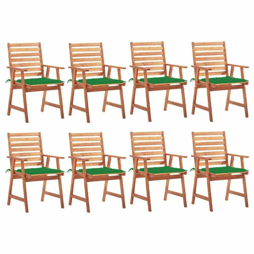 Maison Chic - Lot de 8 Chaises à dîner de jardin avec coussins,Fauteuil/Chaises à manger d'extérieur Acacia massif -MN23787 Maison Chic  - Chaises de jardin