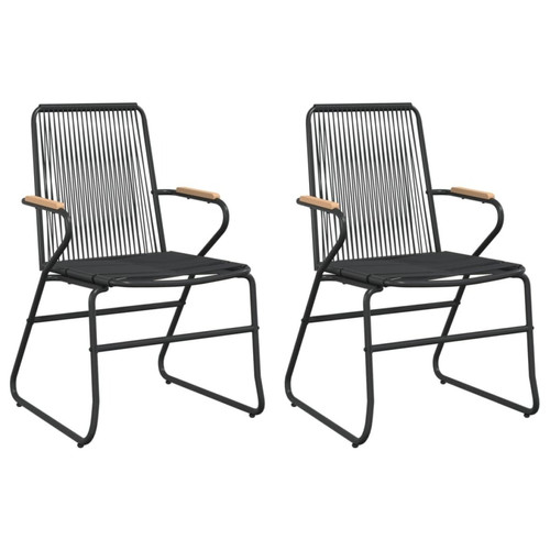 Maison Chic - Lot de 2 Chaises de jardin,Fauteuil d'extérieur noir 58x59x85,5 cm Rotin PVC -MN71998 Maison Chic  - Chaises de jardin