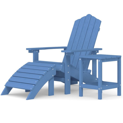 Maison Chic - Chaise de jardin - Fauteuil d'extérieur Adirondack repose-pied table PEHD Bleu aqua -MN84986 Maison Chic  - Adirondack