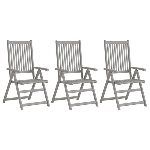 Maison Chic - Lot de 3 Chaises inclinables de jardin - Fauteuil d'extérieur avec coussins Bois d'acacia -MN16858 Maison Chic  - Chaises de jardin