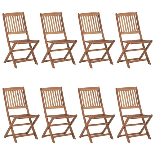 Maison Chic - Lot de 8 Chaises pliables de jardin - Fauteuil d'extérieur avec coussins Bois d'acacia -MN99887 Maison Chic  - Chaises de jardin Pliables