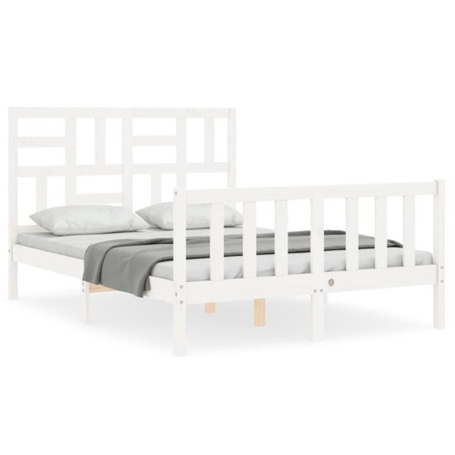 Maison Chic - Cadre/structure de lit avec tête de lit pour adulte - Lit Moderne Chambre blanc double bois massif -MN57135 Maison Chic  - Maison