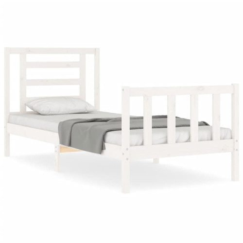 Maison Chic - Cadre/structure de lit avec tête de lit pour adulte - Lit Moderne Chambre blanc petit simple bois massif -MN87440 Maison Chic  - Lit enfant Design