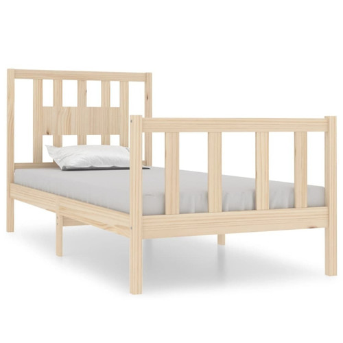 Lit enfant Maison Chic Lit Moderne Chambre - Cadre/structure de lit pour adulte bois massif 75x190 cm petit simple -MN54081