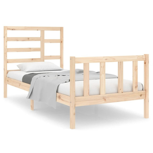 Lit enfant Maison Chic Lit Moderne Chambre - Cadre/structure de lit pour adulte bois massif 75x190 cm petit simple -MN35117