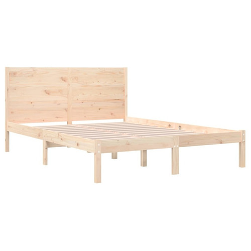 Cadres de lit Lit Moderne Chambre - Cadre/structure de lit pour adulte bois massif 120x190 cm petit double -MN26955
