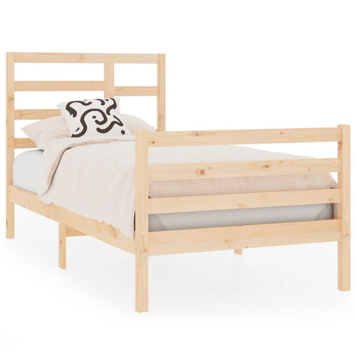 Lit enfant Maison Chic Lit Moderne Chambre - Cadre/structure de lit pour adulte bois massif 75x190 cm petit simple -MN79916