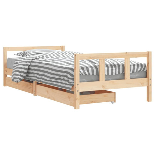 Maison Chic - Lit d'Enfant Chambre - Cadre de lit pour enfant avec tiroirs 90x200 cm bois de pin massif -MN48404 Maison Chic - Cadres de lit Scandinave