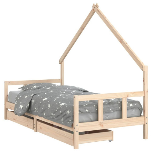 Maison Chic - Lit d'Enfant Chambre - Cadre de lit pour enfant avec tiroirs 90x200 cm bois de pin massif -MN45662 Maison Chic - Cadres de lit Scandinave