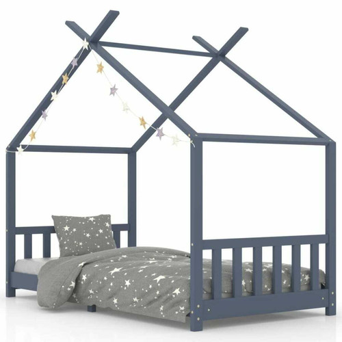 Maison Chic - Lit d'Enfant Chambre - Cadre de lit pour enfant Gris  Bois de pin massif 90 x 200 cm -MN55078 Maison Chic - Cadres de lit Scandinave
