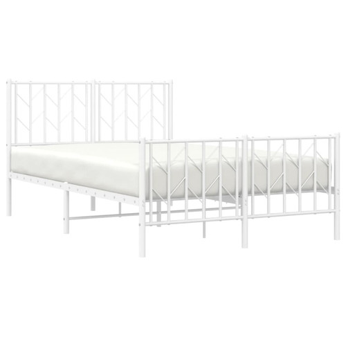 Maison Chic Cadre/structure de lit métal et tête de lit + pied de lit pour adulte - Lit Moderne Chambre blanc 120x190cm -MN14000
