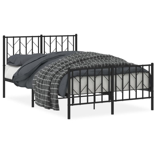 Cadres de lit Maison Chic Cadre/structure de lit métal et tête de lit + pied de lit pour adulte - Lit Moderne Chambre noir 120x190 cm -MN75349