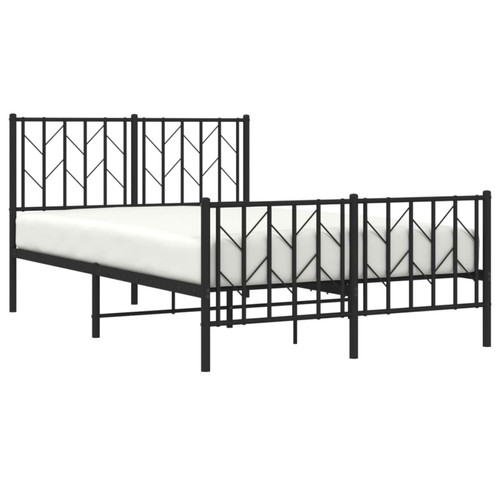 Maison Chic Cadre/structure de lit métal et tête de lit + pied de lit pour adulte - Lit Moderne Chambre noir 120x190 cm -MN75349
