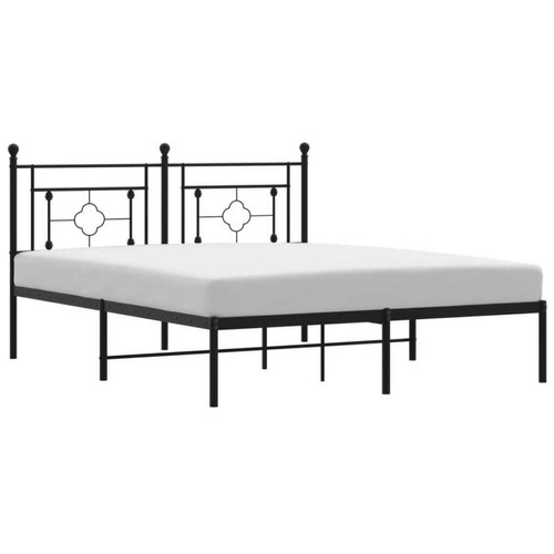 Maison Chic - Cadre/structure de lit métal et tête de lit pour adulte - Lit Moderne Chambre noir 160x200 cm -MN12088 Maison Chic - Cadres de lit